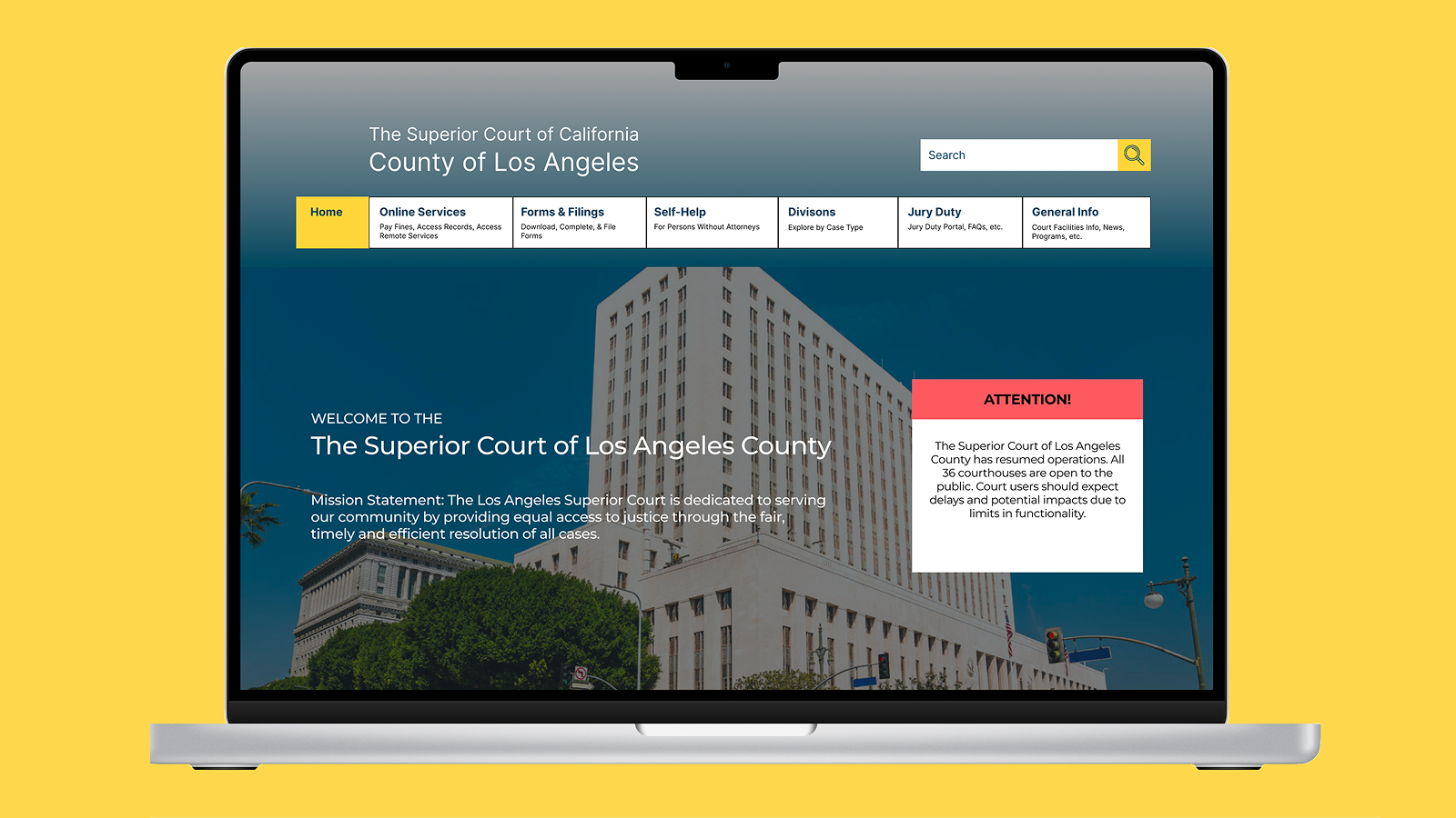 LA Court Website Redesign