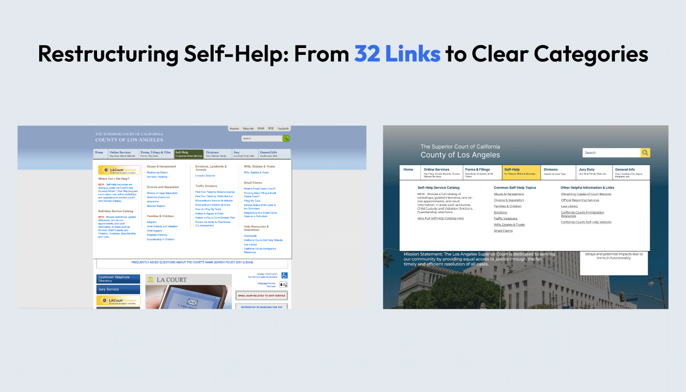 Redesigned information architecture and navigation